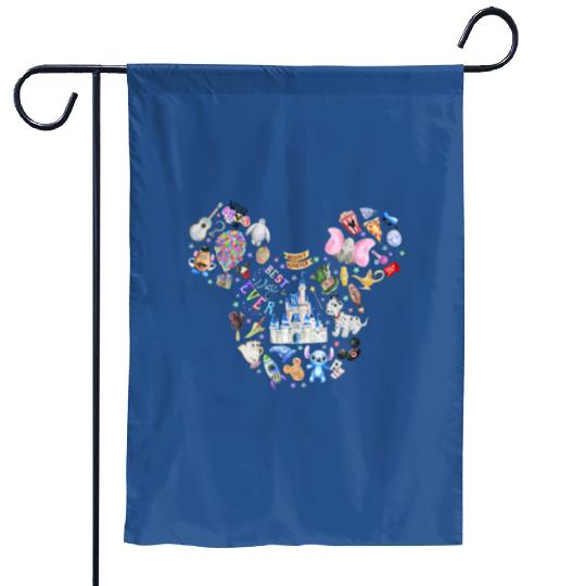Disney Mickey Ears Garden Flags, Disneyland Vacation Garden Flags, Best Day Ever