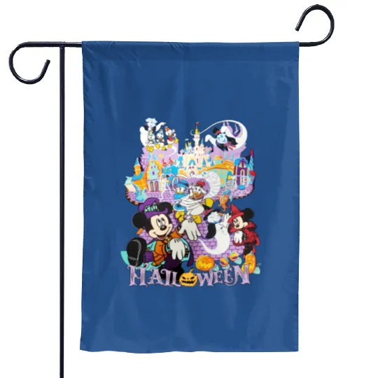 Vintage Disney Halloween Garden Flags, Disney Halloween Garden Flags, Mickey and Friends Halloween Garden Flags, Disney Spooky Garden Flags, Disney Family Garden Flags