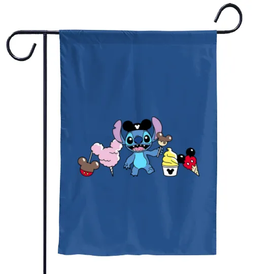Disney Stitch Snacks Garden Flags, Disney Stitch Garden Flags, Stitch Bunny Garden Flags