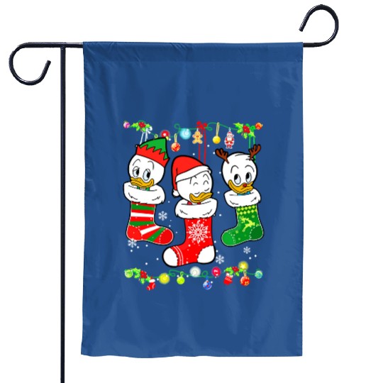 Disney DuckTales Huey, Louie, Dewey Christmas Socks Lights Garden Flags