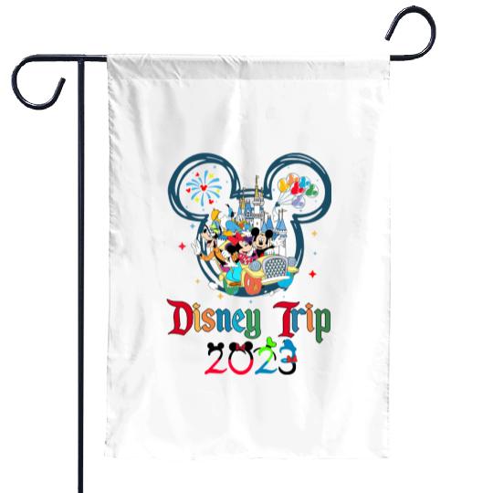 Custom Disney Trip 2023 Stickers, Disney Vacation 2023 Stickers Garden Flags