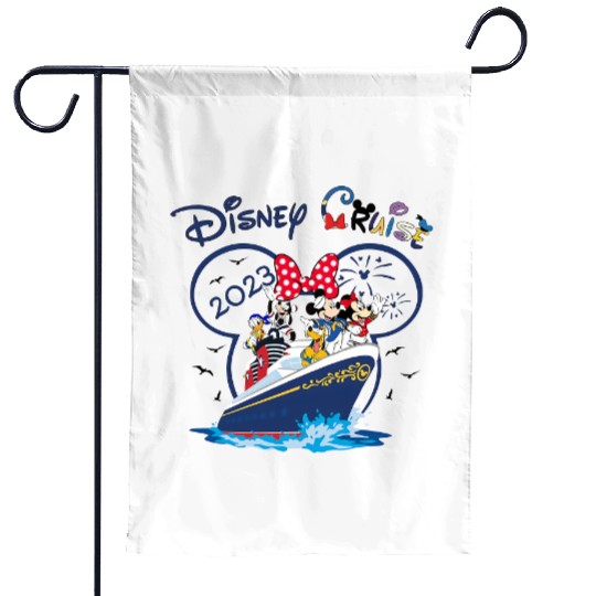 Disney Cruise Family Vacation 2023 Garden Flags, Disney Cruise Group Garden Flags