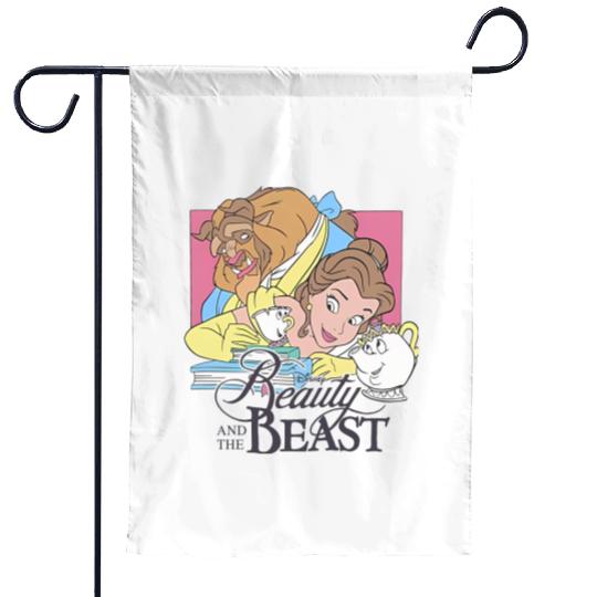 Retro Beauty and The Beast Garden Flags, Disney Princess Garden Flags, Belle Princess Garden Flags, Disneyworld Garden Flags, Disney Trip Garden Flags, Disney Girl Garden Flags