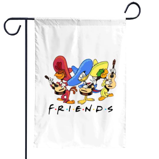 Disney Three Caballeros Mexico Garden Flags, Donald Duck Jose Carioca Panchito Friends Garden Flags