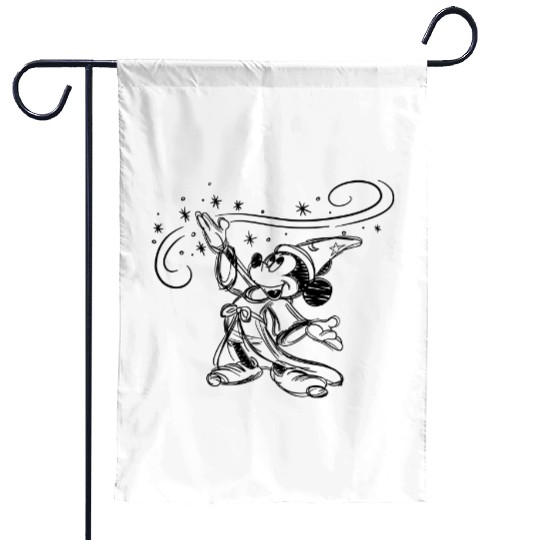 Sketched Sorcerer Mickey Garden Flags, Matching Disney Garden Flags, Classic Mickey Garden Flags