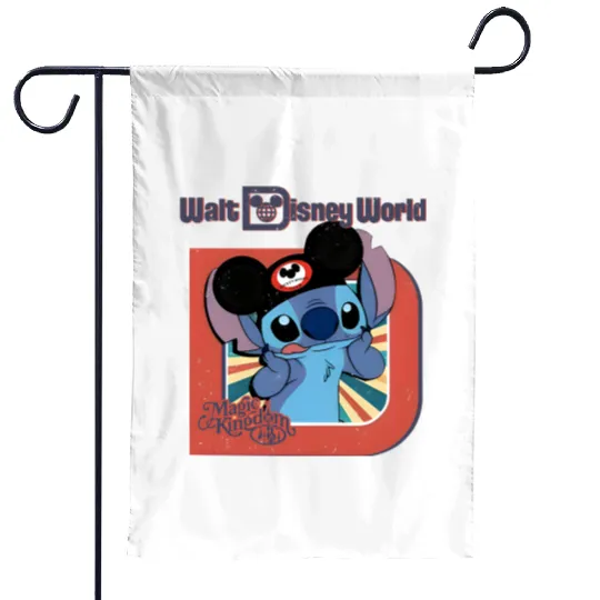 Disney Magic Kingdom Stitch Garden Flags, Disney Lilo & Stitch Garden Flags