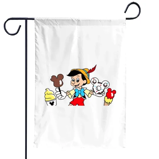 Pinocchio Snacks Garden Flags, Disney Snacks Garden Flags, Funny Disney Snacks Garden Flags