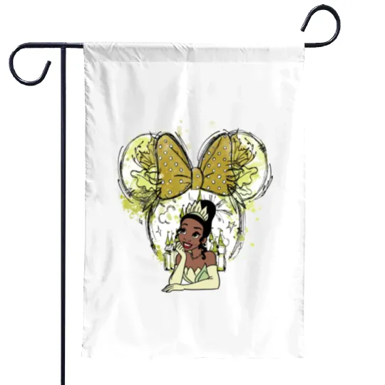 Tiana Disney Garden Flags, Tiana Watercolor Garden Flags, Tiana Princess Garden Flags, Cute Tiana Garden Flags.