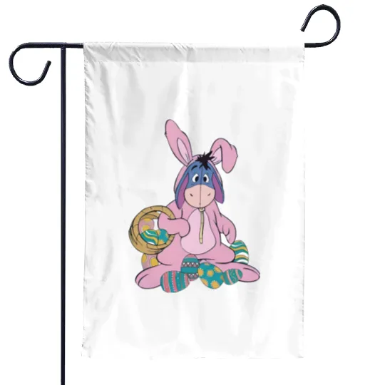 Easter Eeyore Bunny Garden Flags, Winnie the Pooh Easter Garden Flags, Disney Eeyore Easter Garden Flags, Easter Eggs Garden Flags, Easter Rabbit Garden Flags