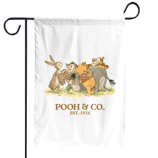 Retro Disney Pooh And Co Est 1928 Garden Flags, Winnie The Pooh Garden Flags