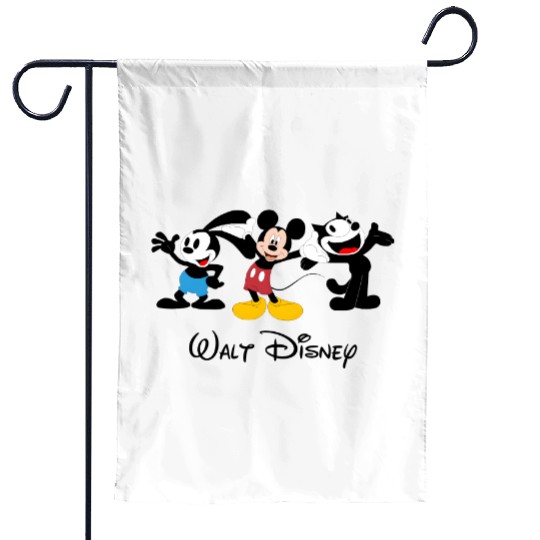 Julius the Cat Oswald the Lucky Rabbit Mickey Mouse Garden Flags, Disney Trip Garden Flags