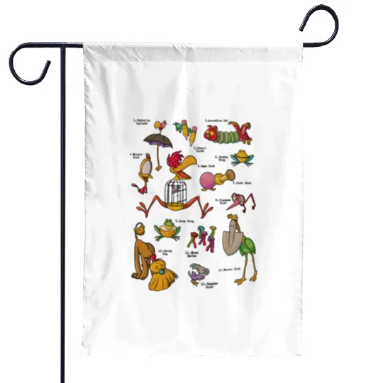 Vintage The Tulgey Wood Alice in Wonderland Garden Flags, Retro Disney Garden Flags Garden Flags