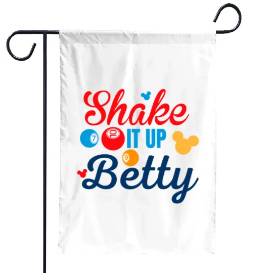 Shake it up Betty! Disney Cruise Line Bingo Garden Flags | Disney Cruise Garden Flags | Disney Bingo Garden Flags