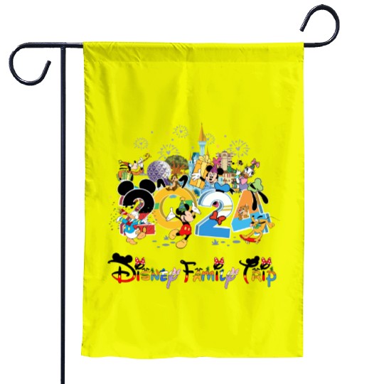 Disney Trip 2024 Mickey And Friends Disney Garden Flags, Disney Family Matching Garden Flags