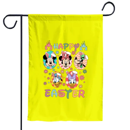 Happy Easter Day Garden Flags, Mickey Easter Egg Garden Flags, Mickey and Friends Disney Easter