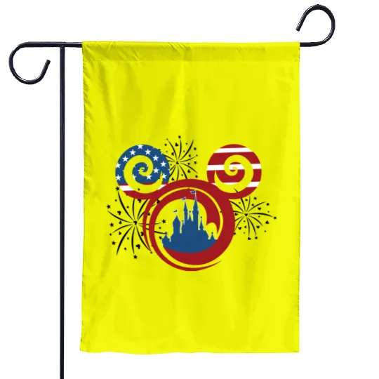 Mickey 4th of July Garden Flags, Disney America Garden Flags, Mickey Ears Garden Flags, Mickey Mouse Garden Flags, Happy 4th of July Garden Flags