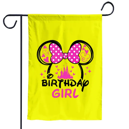 Birthday Girl Garden Flags, Disney Birthday Girl, Minnie Mouse Garden Flags, Birthday Girl Gift, Disney birthday party
