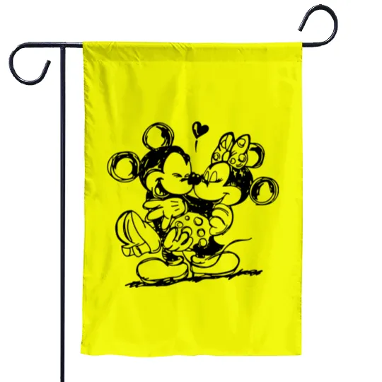 Mickey Love, Minnie Love Garden Flags, Disney Love Garden Flags, Minnie Mickey Garden Flags, Cute Mickey, Cute Minnie Garden Flags