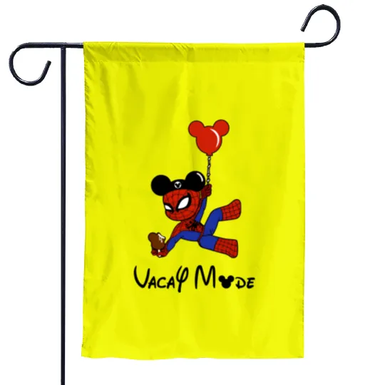 Spiderman Vacay Mode Garden Flags, Disney Spiderman Garden Flags