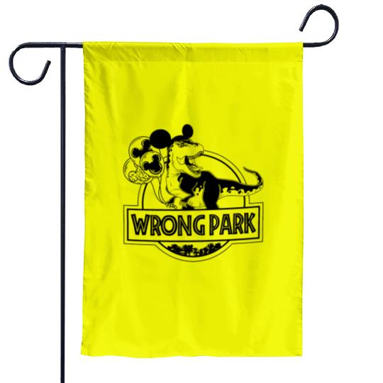Wrong Park Disneyland Garden Flags, Disney Dinosaur Garden Flags, Jurassic Park Garden Flags
