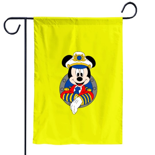 Mickey Mouse  Cruise Captain Garden Flags, Disney Cruise Trip Garden Flags
