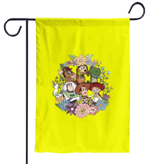 Floral Toy Story Characters Garden Flags, Disney Toy Story Garden Flags