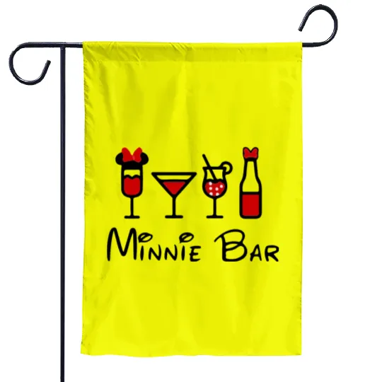 Minnie Bar Garden Flags, Disney Garden Flags, Drinking Garden Flags, Drinking Around the World Garden Flags