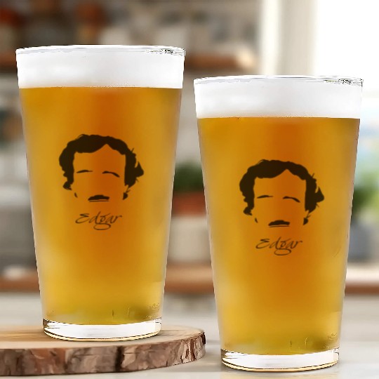 Edgar Allan Poe Silhouette & Hirsute Glass Cups