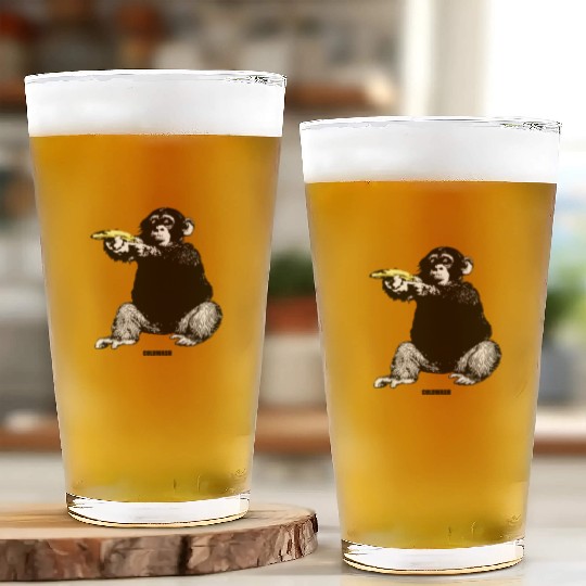 MONKEY SHOOTING BANANA Glass Cups
