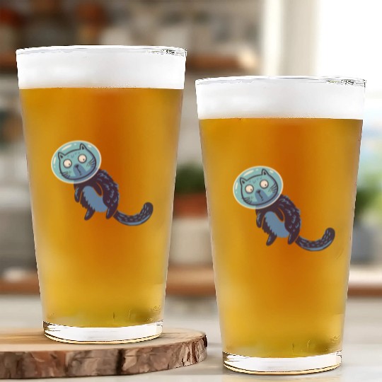 Space cat Glass Cups