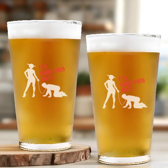 Funny Grunge Game Over Mate Stag Night Party Glass Cups