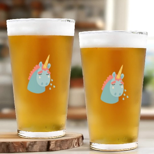 Sad Unicorn Glass Cups