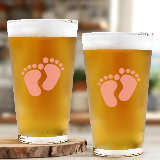 Baby Feet Pastel Pink Pregnancy Maternity Glass Cups