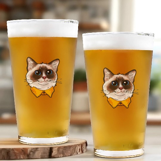 Ragdoll Cat Face Cats funny cute sweet Kitty gift Glass Cups