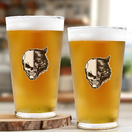 skull and wolf Glass Cups
