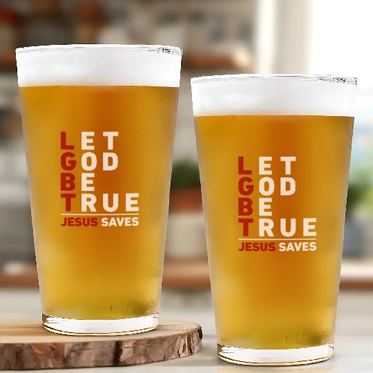 "Let God Be True, Jesus Saves" Christian Bible Glass Cups