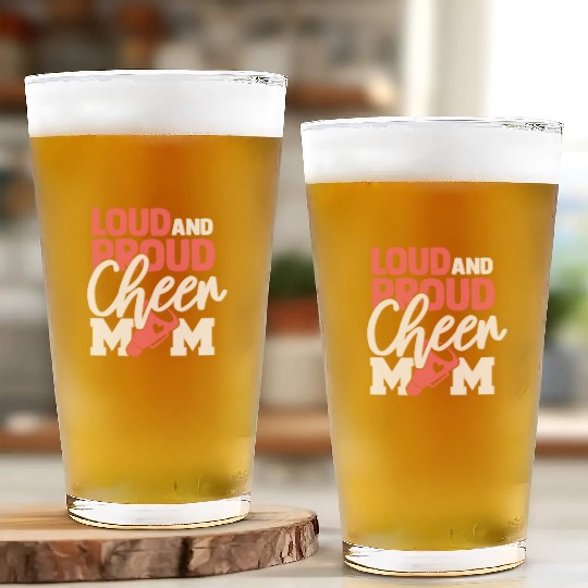 Cheer Mom Gift Loud and Proud Cheerleading Mom Glass Cups