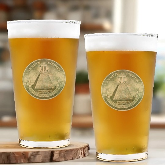 Illuminati Pi Great Seal 3.14 Pi Day Glass Cups