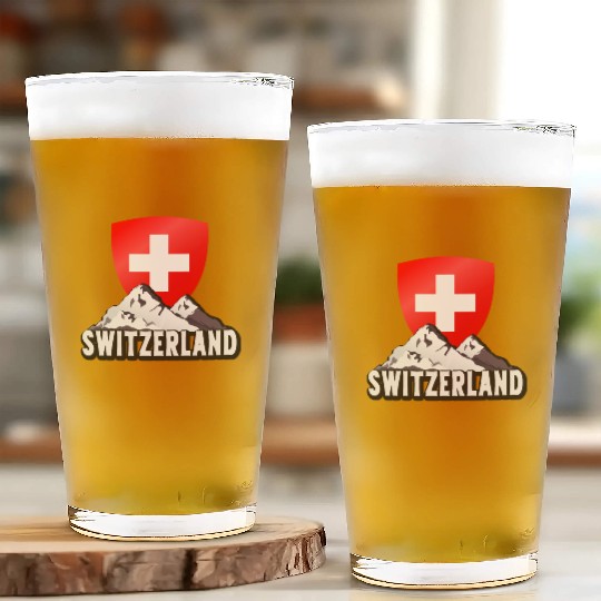 Switzerland Home To Helvetia Mountains Swiss Glass Cups