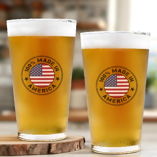 USA Made in America flag stamp Glass Cups