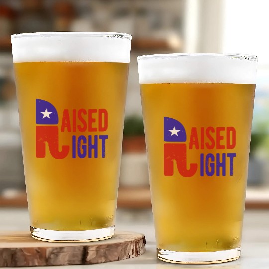 Raised Right Proud Republican Elephant Logo Usa Glass Cups