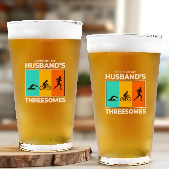 Swim Bike Run Triathlon Triathlete Husband Wife Glass Cups