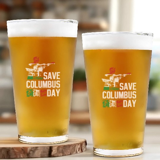 Save Columbus Day Christopher Columbus Americas Glass Cups