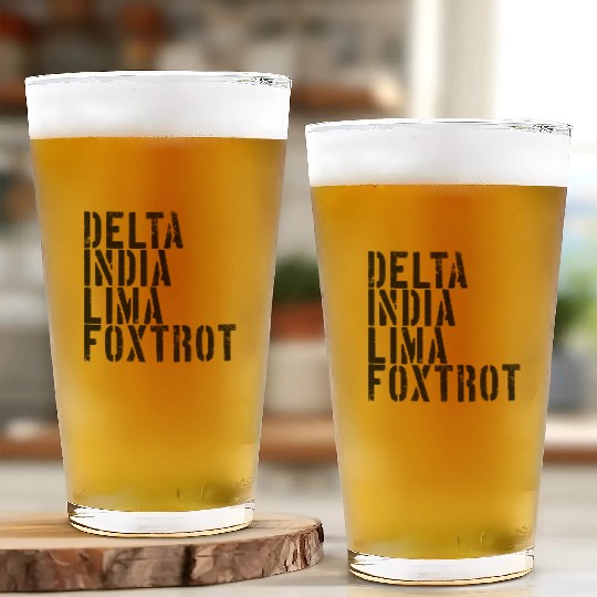 Delta India Lima Foxtrot Phonetic Hot Dad Men'svet Glass Cups