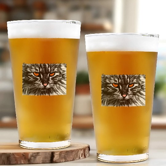funny cat face Glass Cups