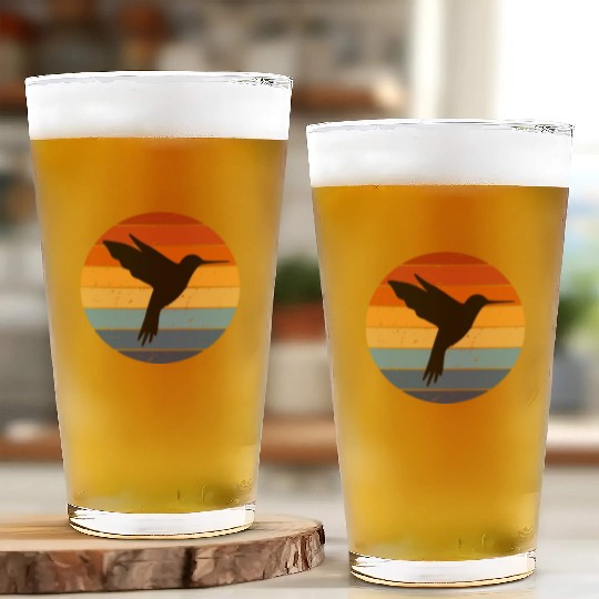 Retro Hummingbird Glass Cups For Hummingbird Lover