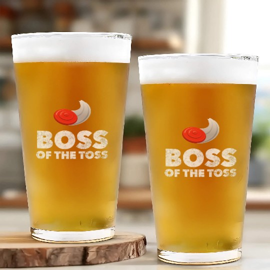 Boss of the Toss Funny Disc Golf Ultimate Frisbee Glass Cups