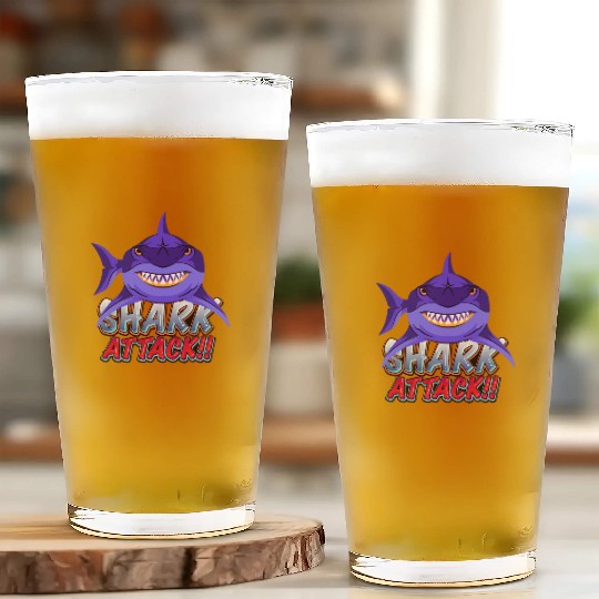Shark Attack Glass Cups