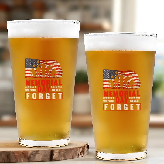 Memorial Day American Flag Soldiers Patriotic US Glass Cups