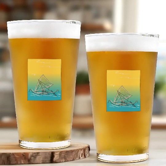 sailing canoe Glass Cups